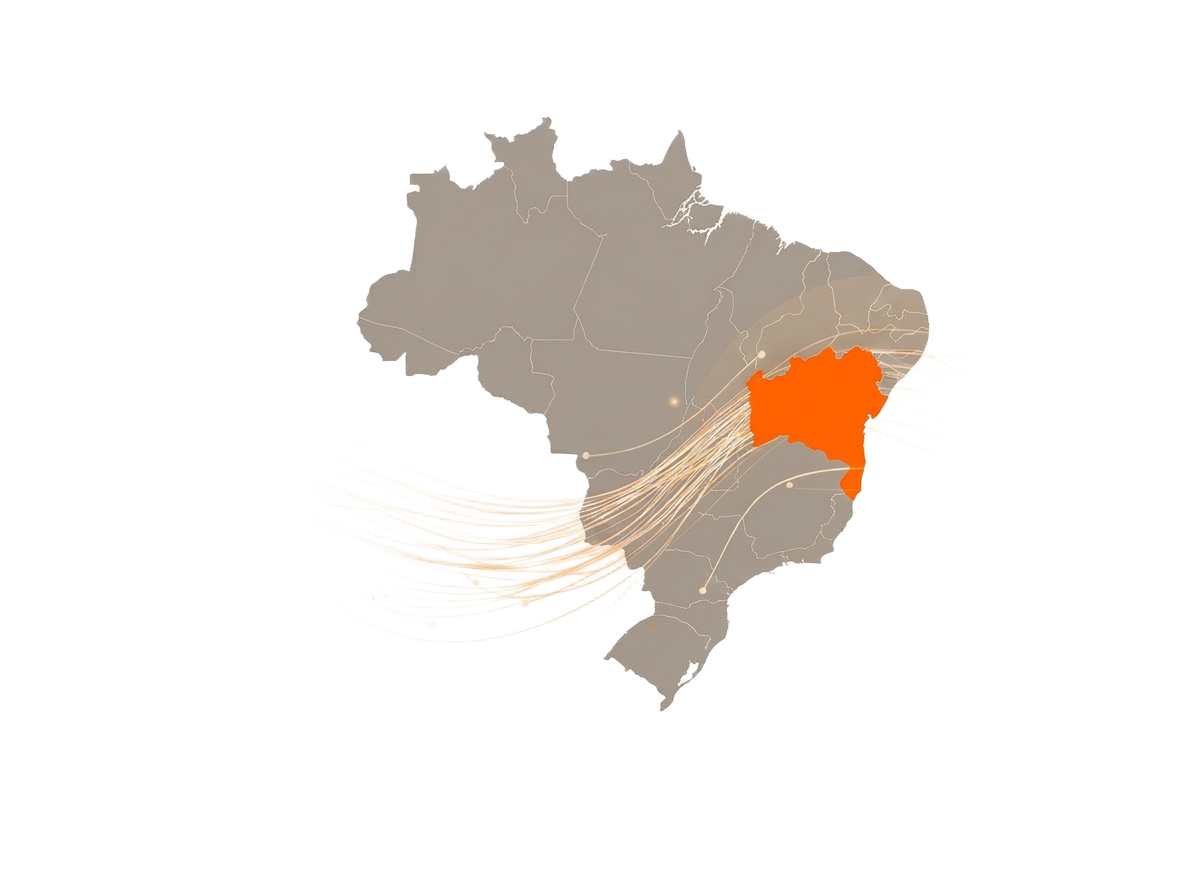 Mapa do Brasil com a Bahia destacada